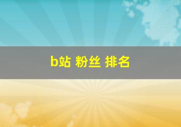 b站 粉丝 排名